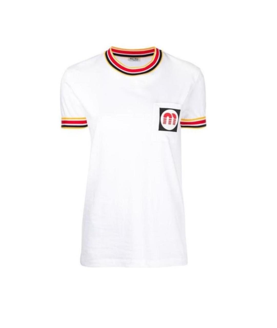 MIU MIU Белая хлопковая футболка, фото 1