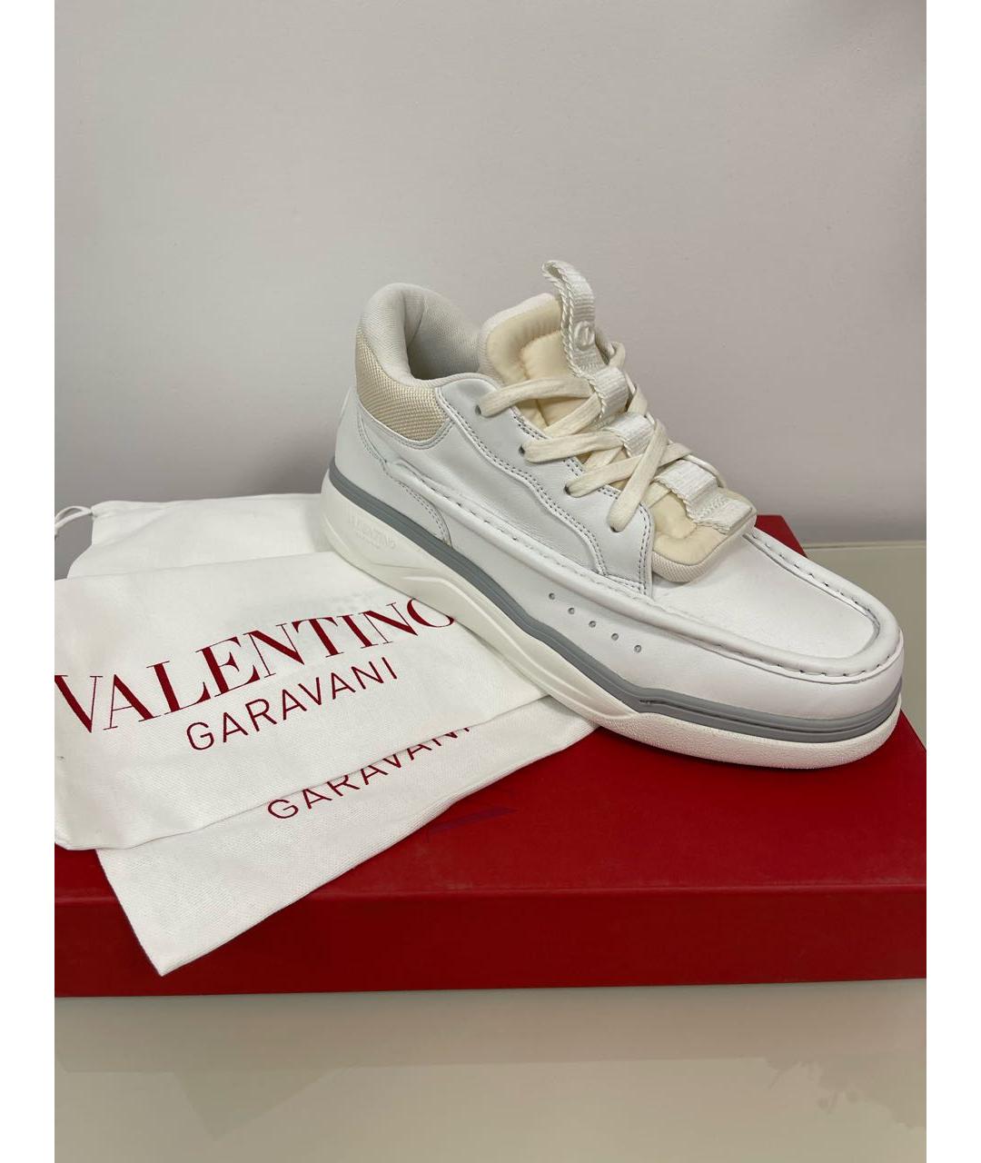 VALENTINO Белые кожаные низкие кроссовки / кеды, фото 8