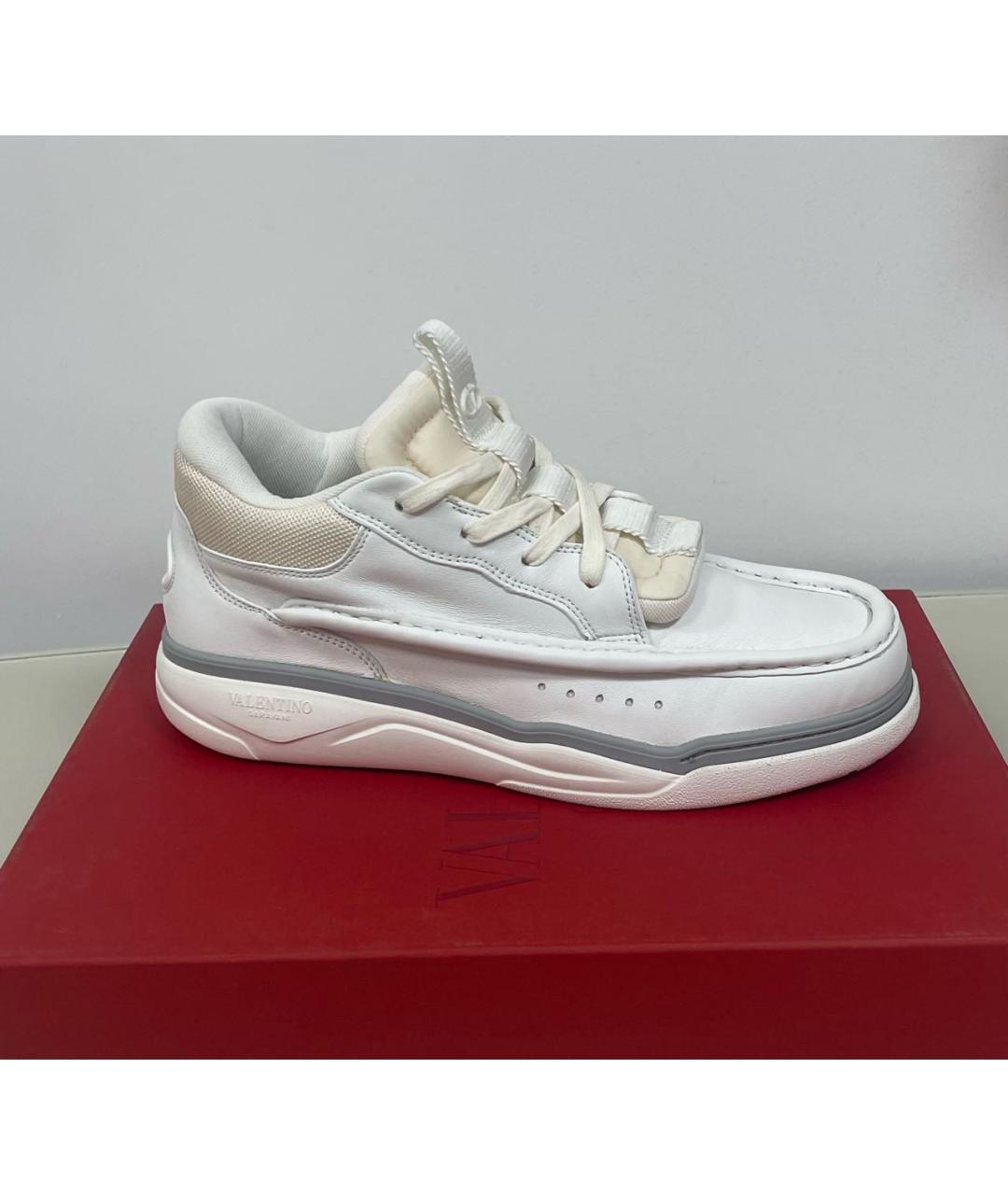 VALENTINO Белые кожаные низкие кроссовки / кеды, фото 7