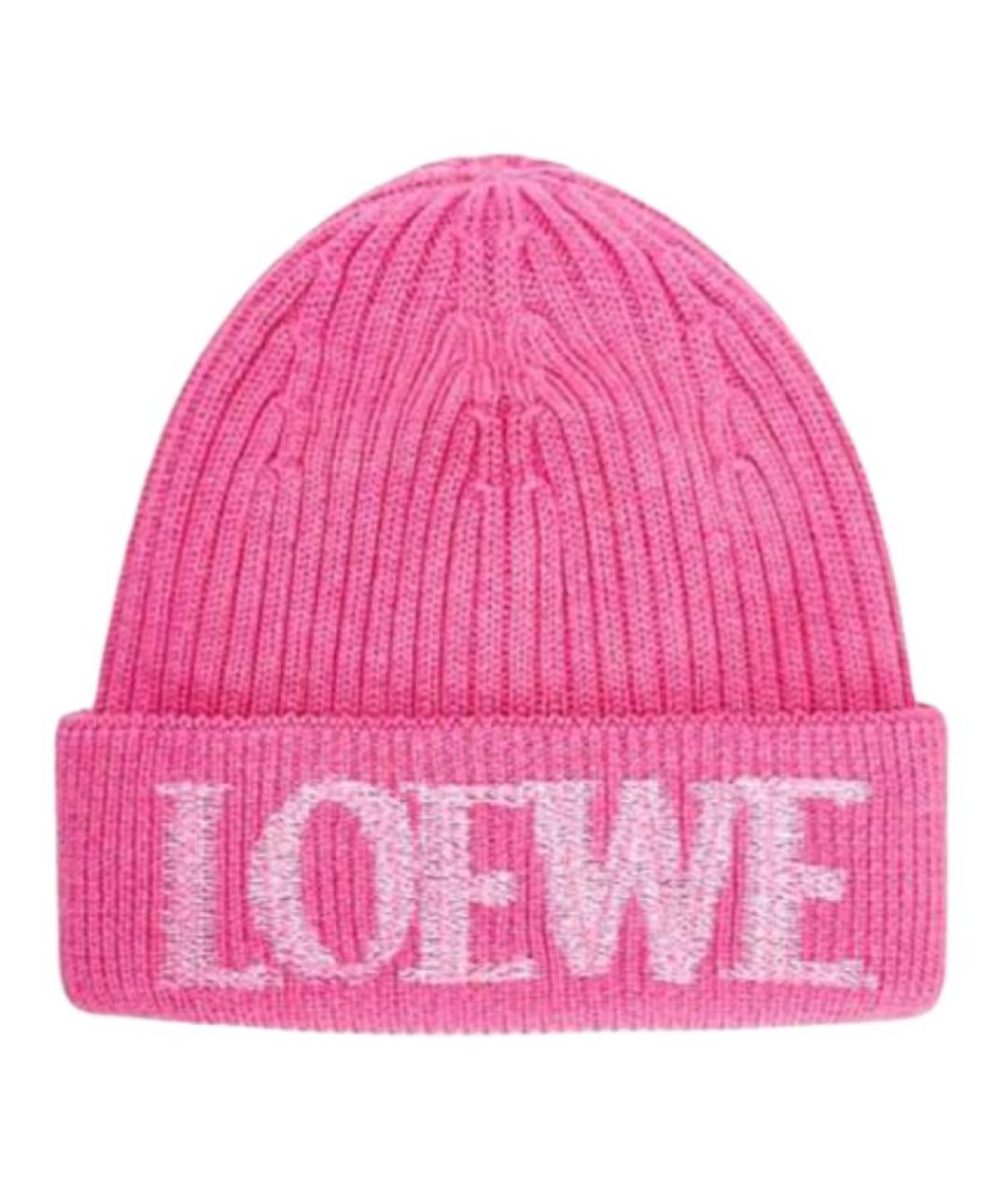 LOEWE Розовая шерстяная шапка, фото 1