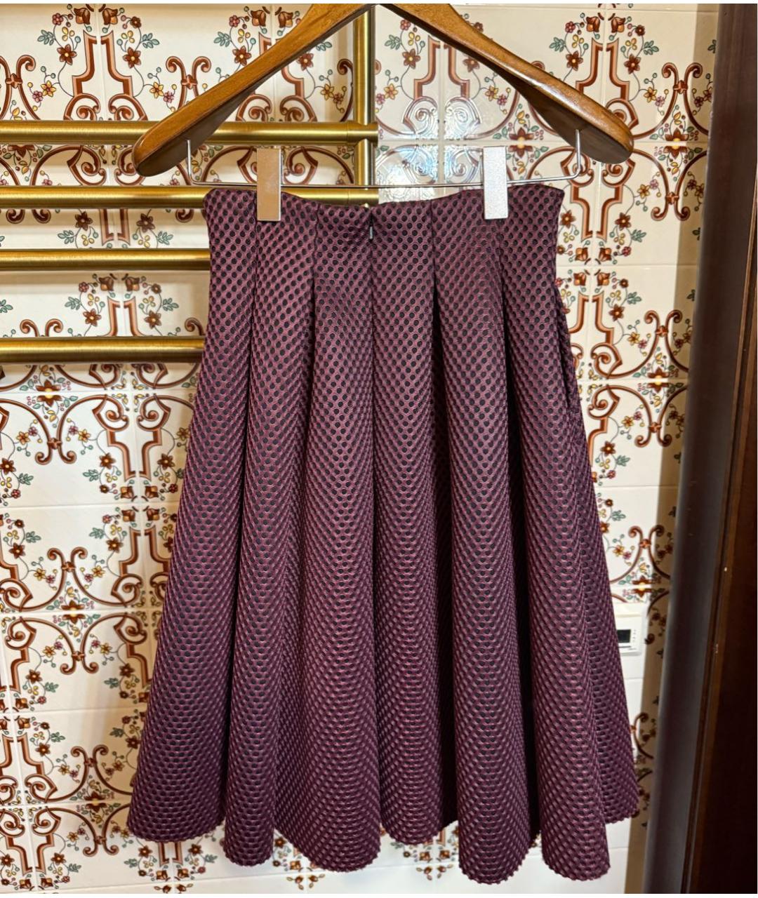 MAJE Бордовая юбка миди, фото 2