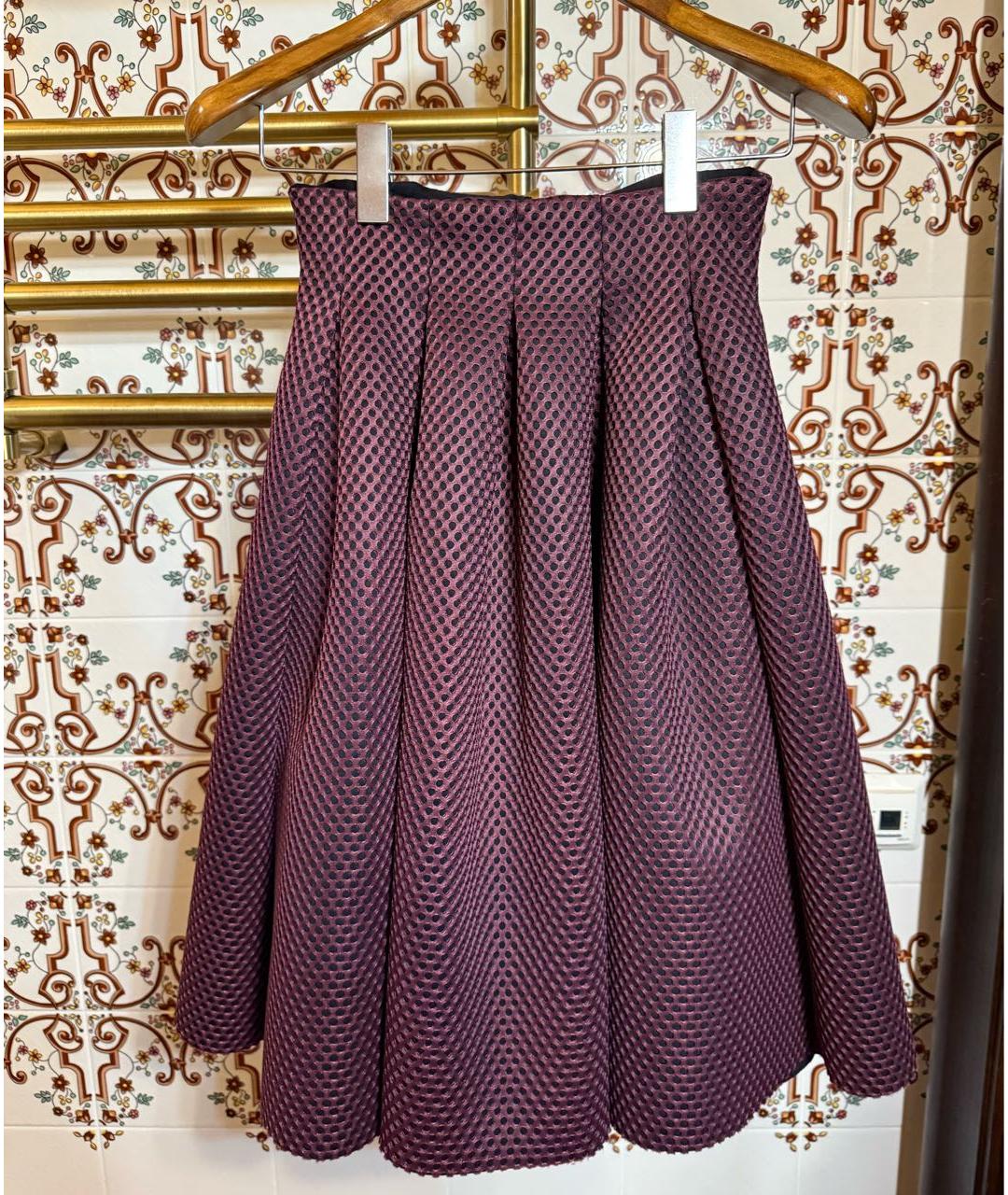 MAJE Бордовая юбка миди, фото 5