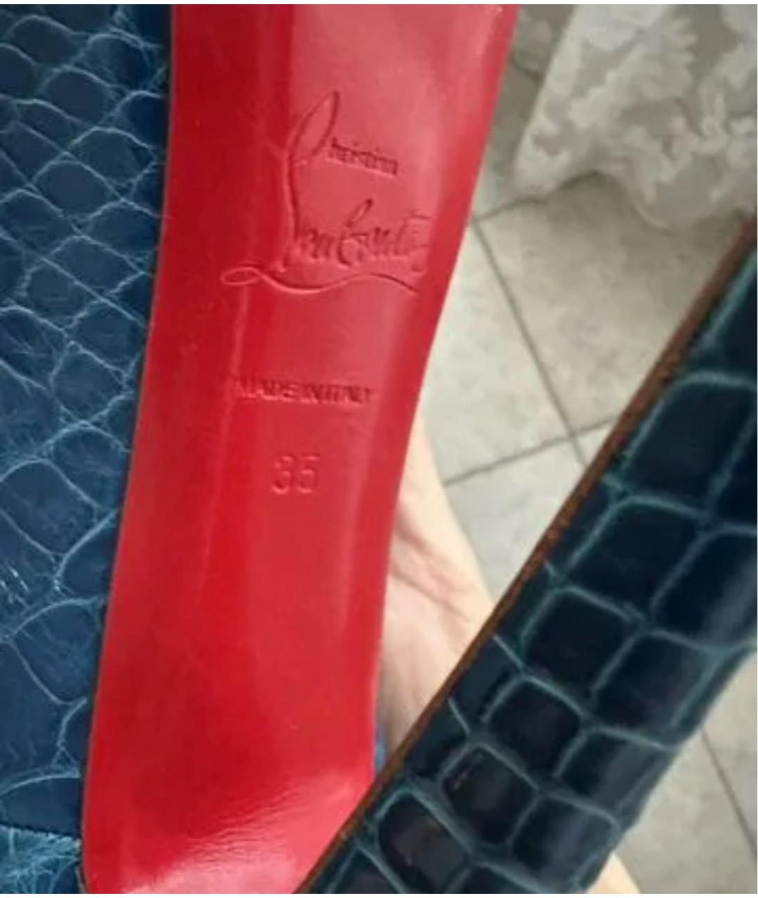 CHRISTIAN LOUBOUTIN Синие туфли из экзотической кожи, фото 4