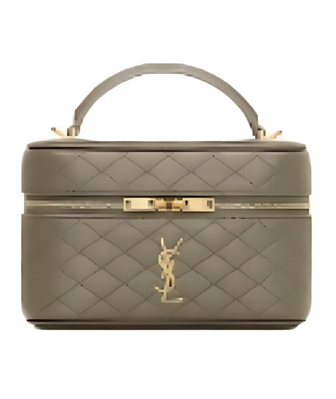 SAINT LAURENT Хаки кожаная сумка через плечо, фото 1