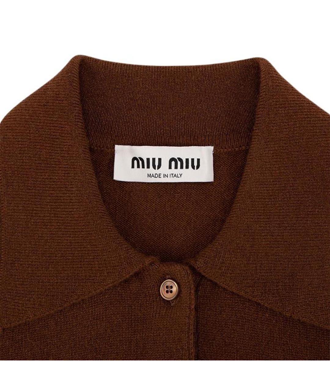 MIU MIU Коричневый шерстяной джемпер / свитер, фото 3