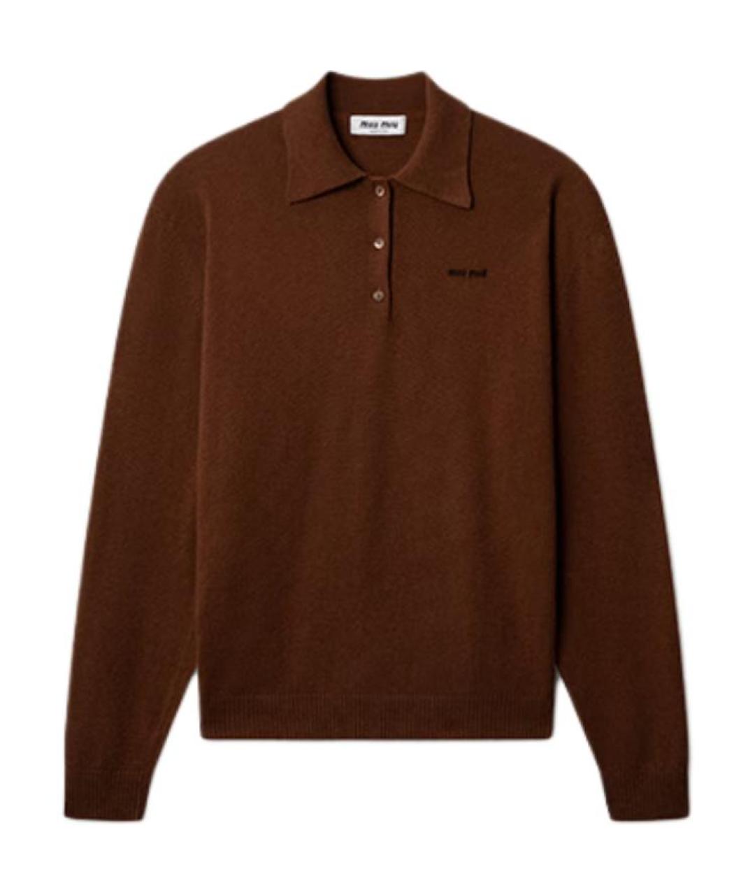 MIU MIU Коричневый шерстяной джемпер / свитер, фото 1