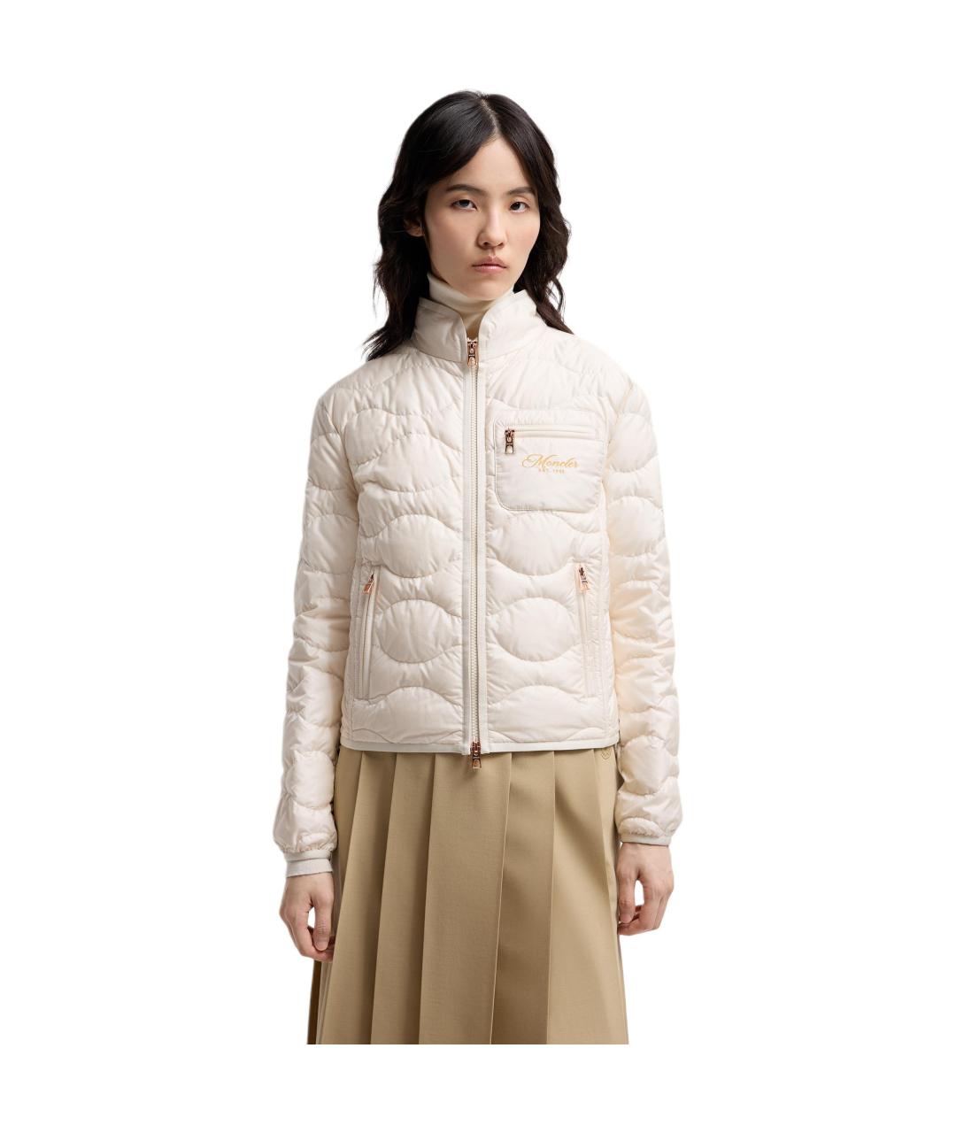 MONCLER Бежевый пуховик, фото 5