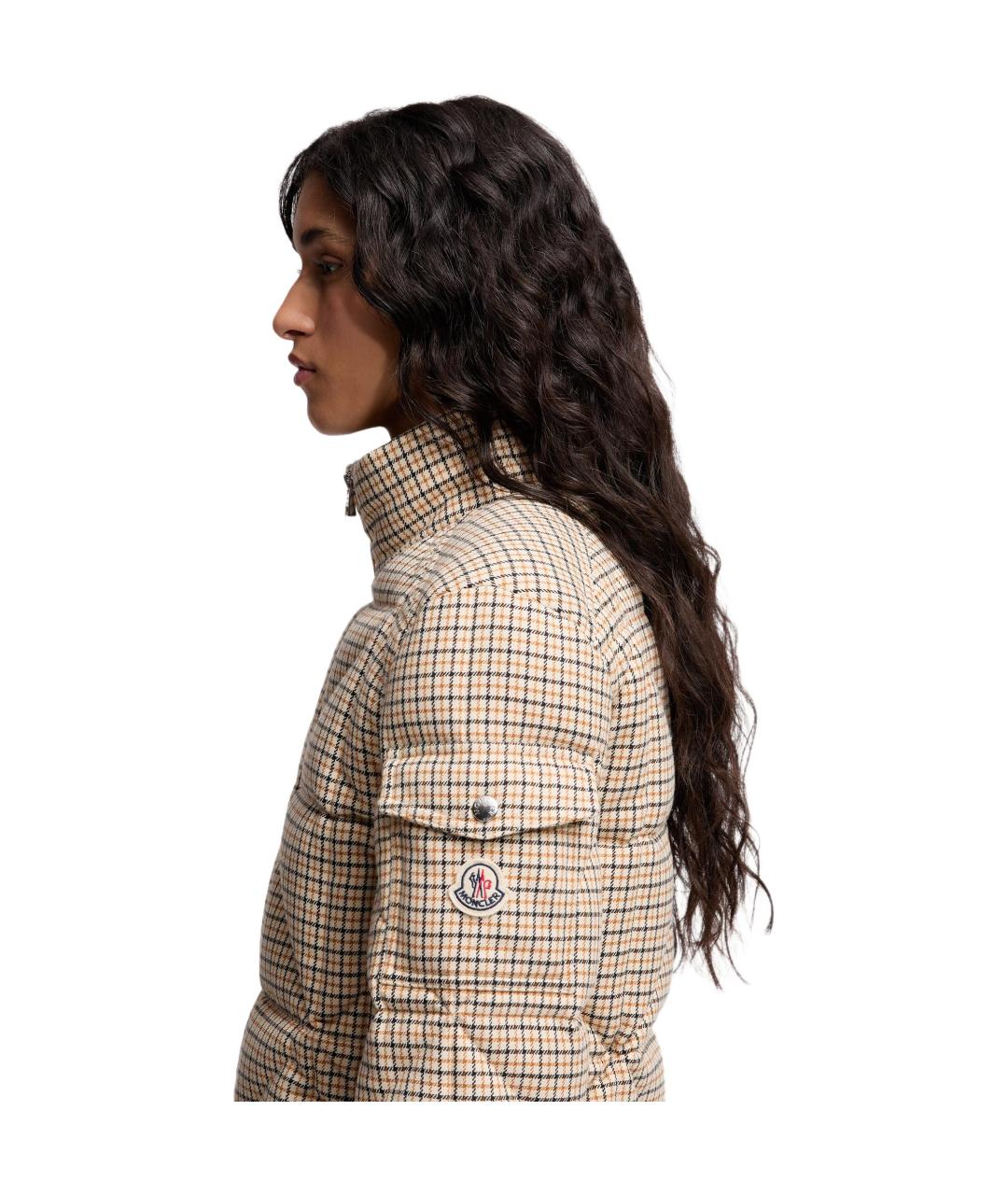 MONCLER Бежевый пуховик, фото 6