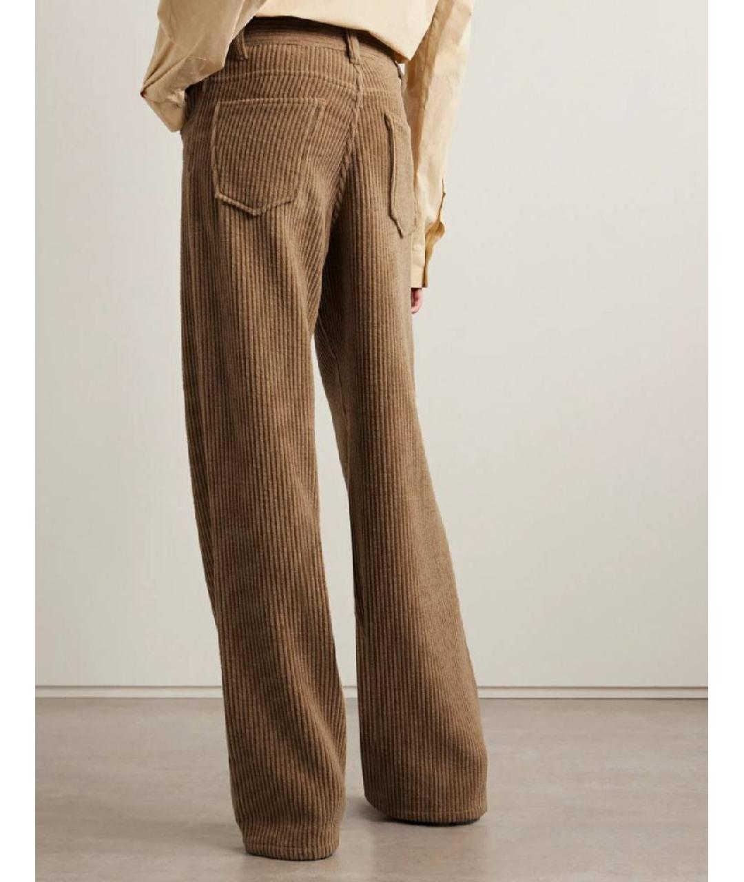 THE ROW Бежевые велюровые брюки широкие, фото 3