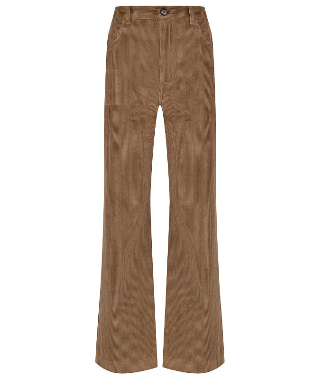 THE ROW Бежевые велюровые брюки широкие, фото 1