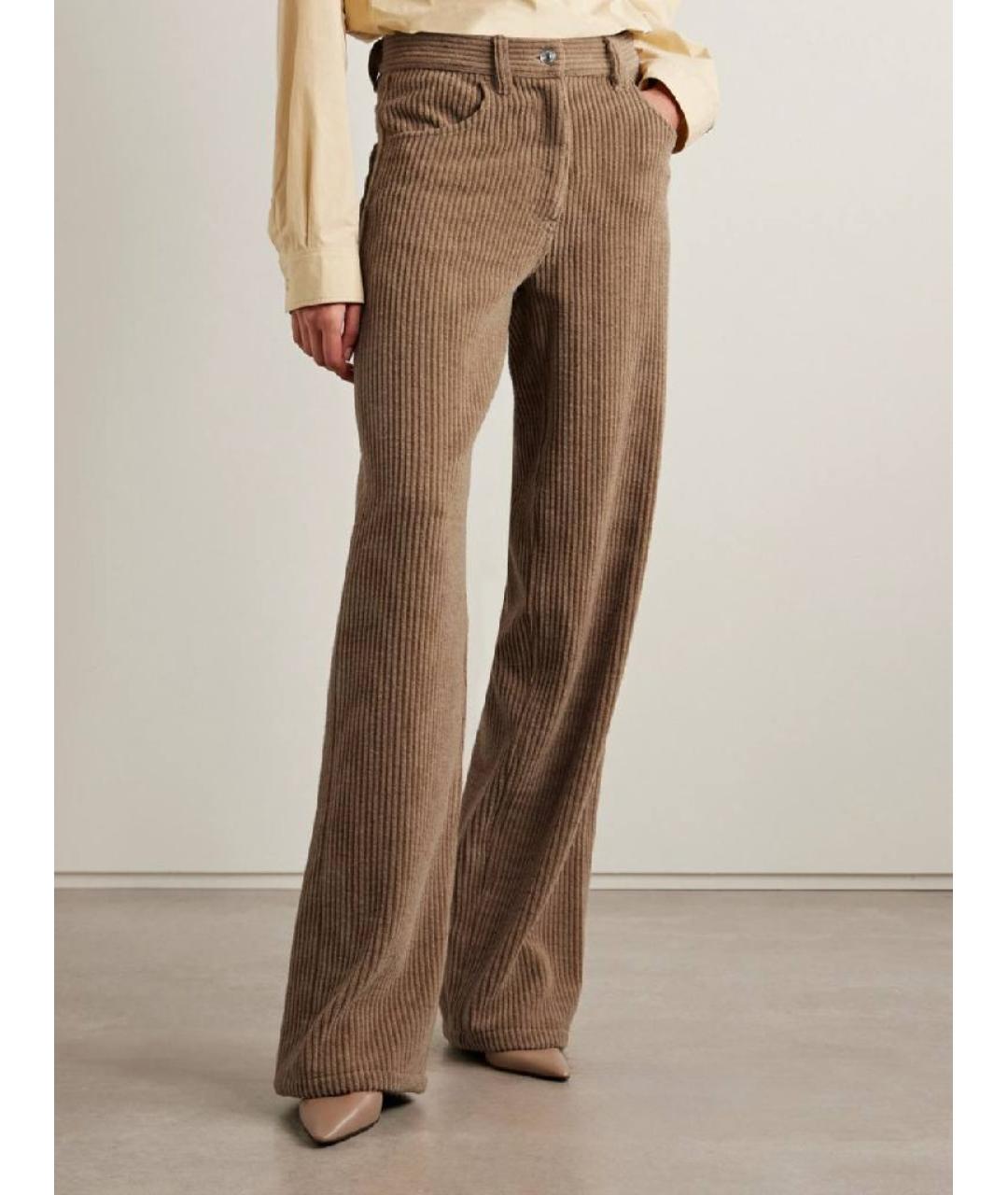THE ROW Бежевые велюровые брюки широкие, фото 2