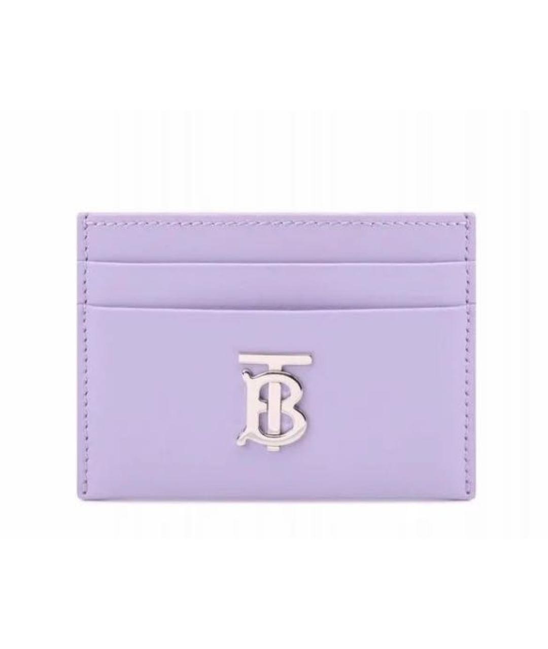 BURBERRY Фиолетовый кожаный кардхолдер, фото 1