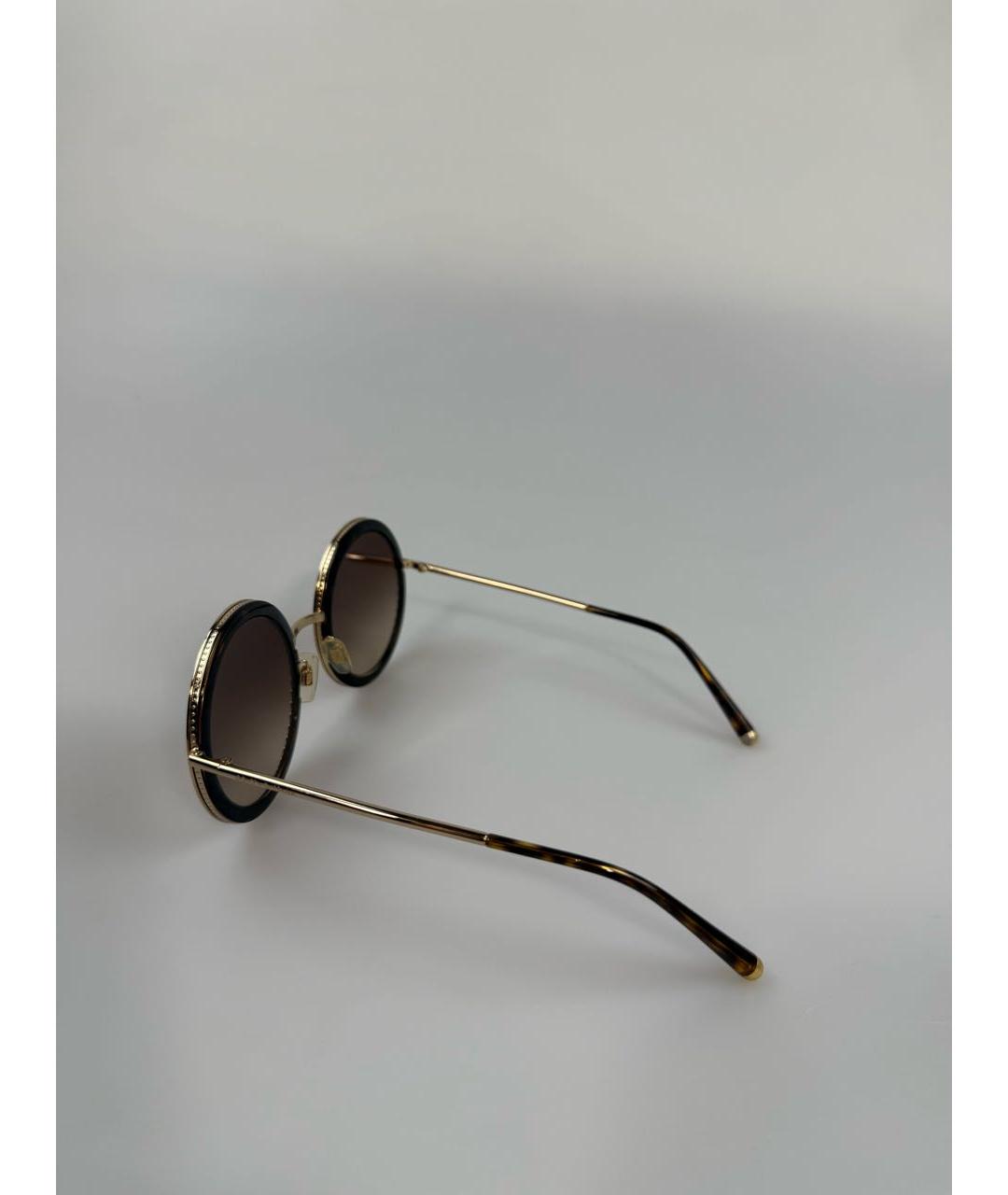 DOLCE&GABBANA Золотые металлические солнцезащитные очки, фото 3