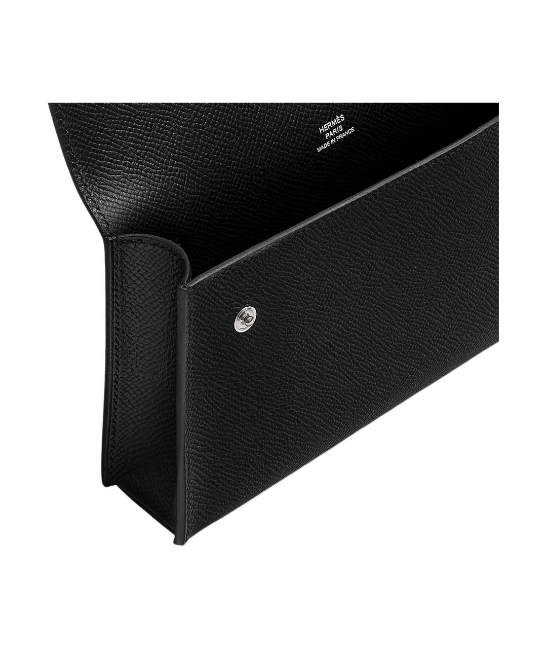 HERMES Черный кожаный кошелек, фото 4