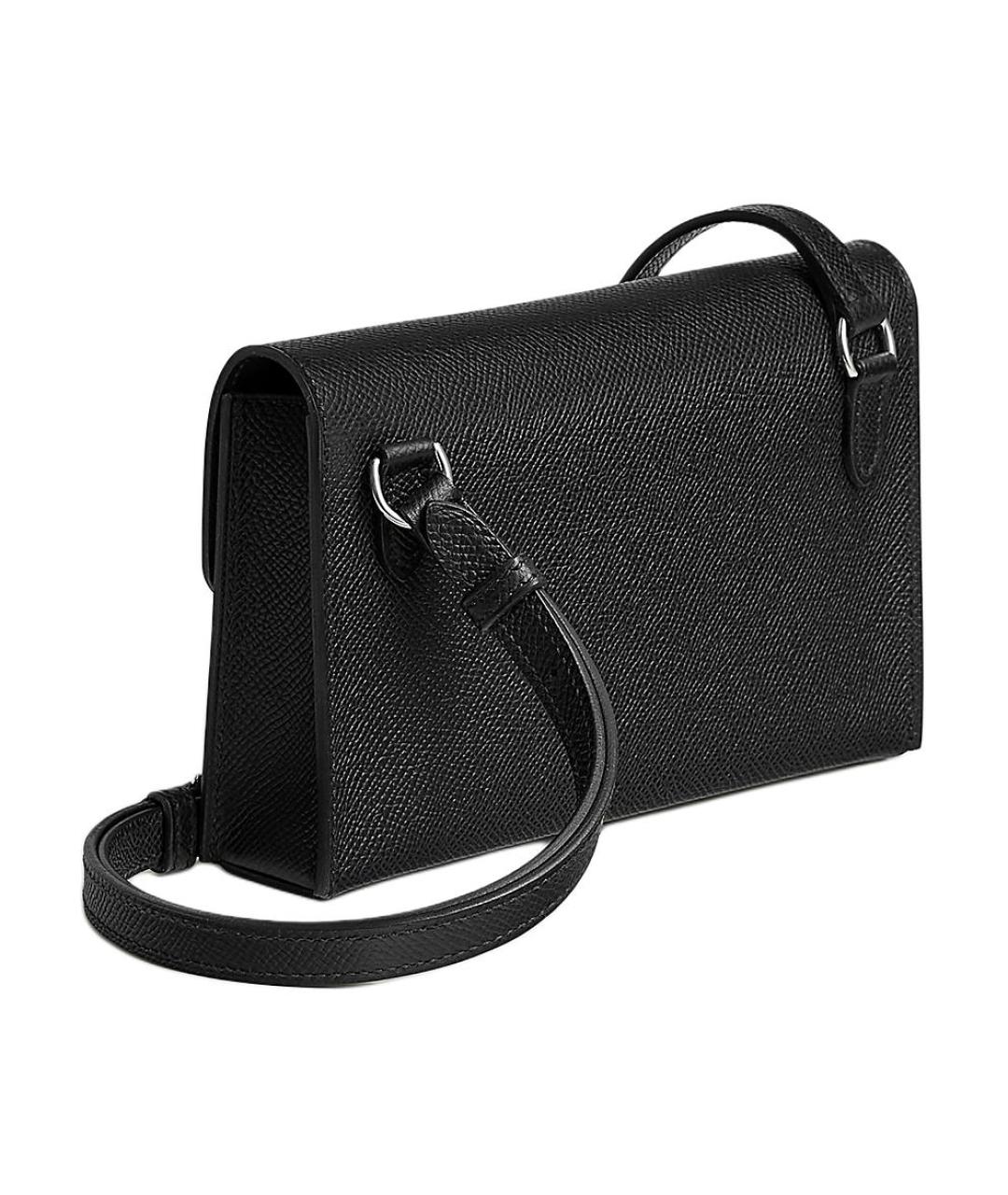 HERMES Черный кожаный кошелек, фото 3