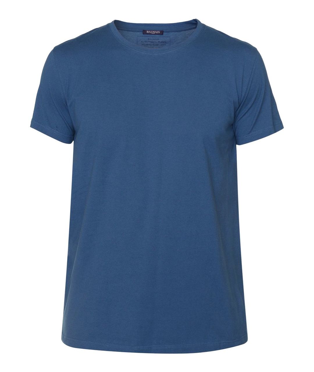 BALMAIN Синяя хлопковая футболка, фото 1