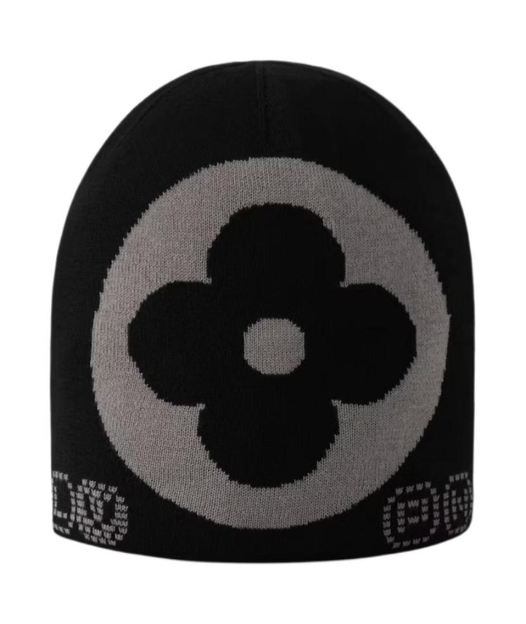 LOUIS VUITTON Черная хлопковая шапка, фото 4