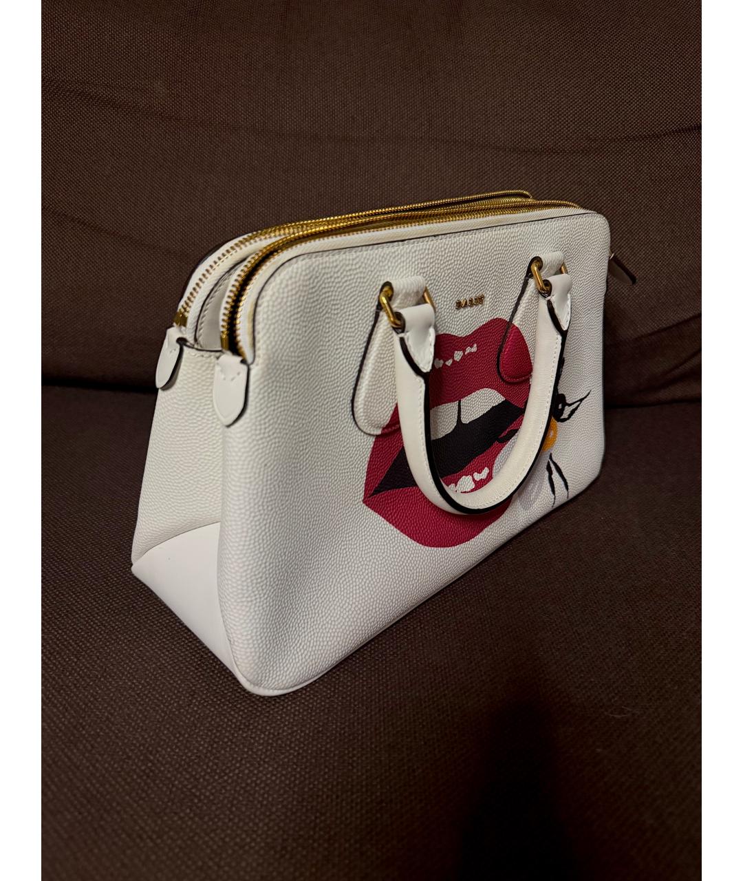 BALLY Белая кожаная сумка с короткими ручками, фото 2