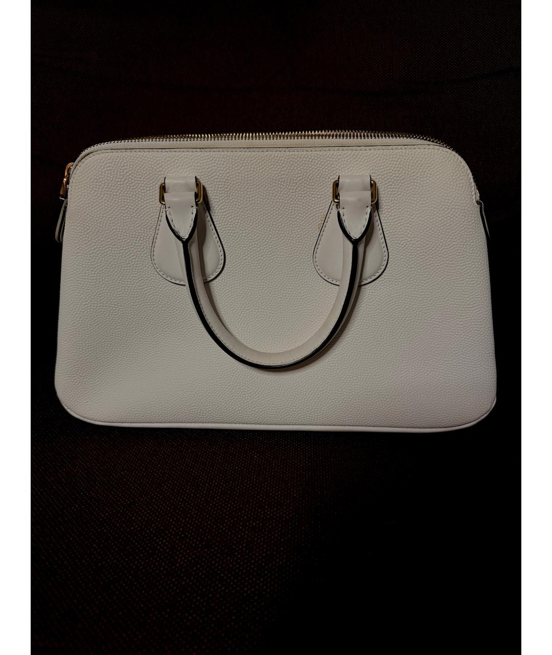 BALLY Белая кожаная сумка с короткими ручками, фото 3