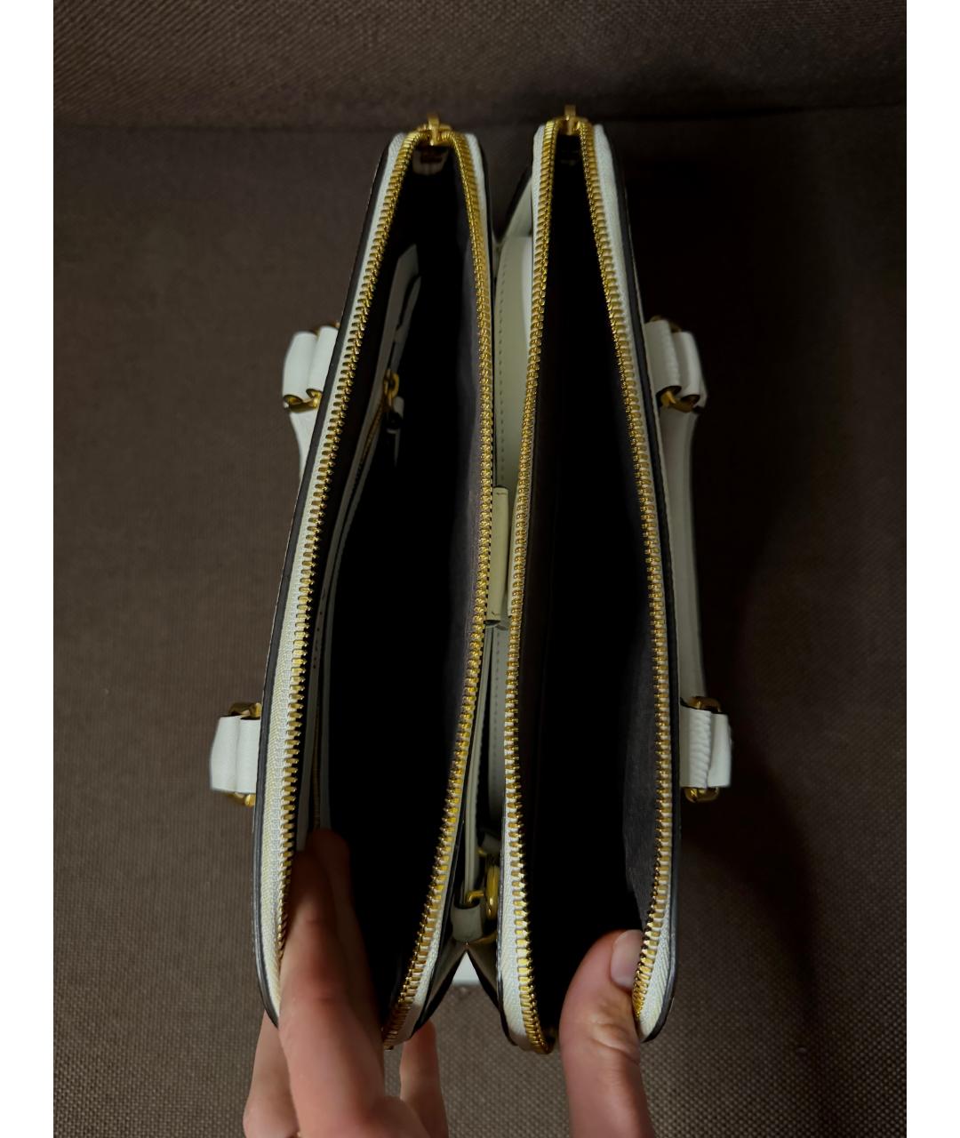 BALLY Белая кожаная сумка с короткими ручками, фото 4