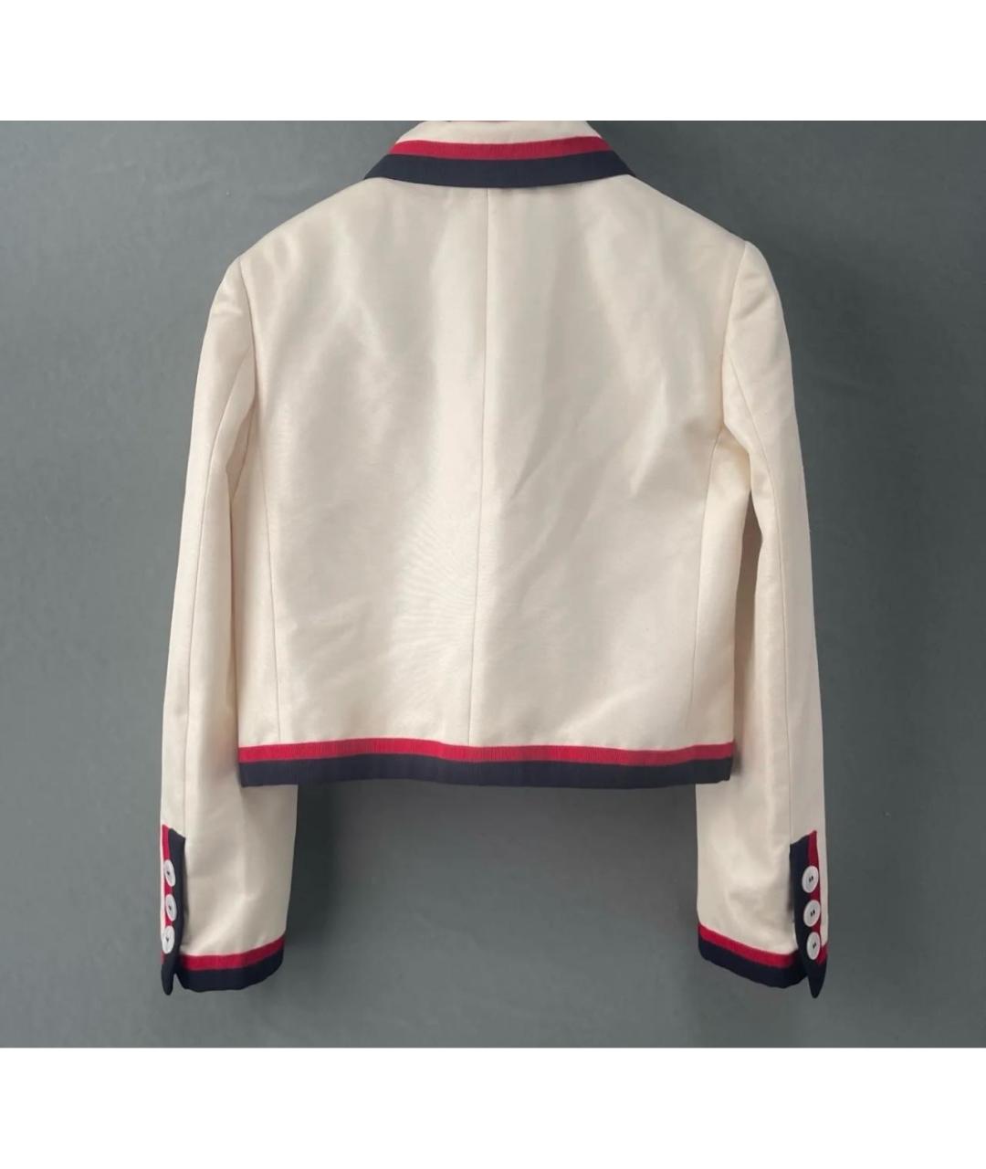 MIU MIU Белый шелковый жакет/пиджак, фото 3