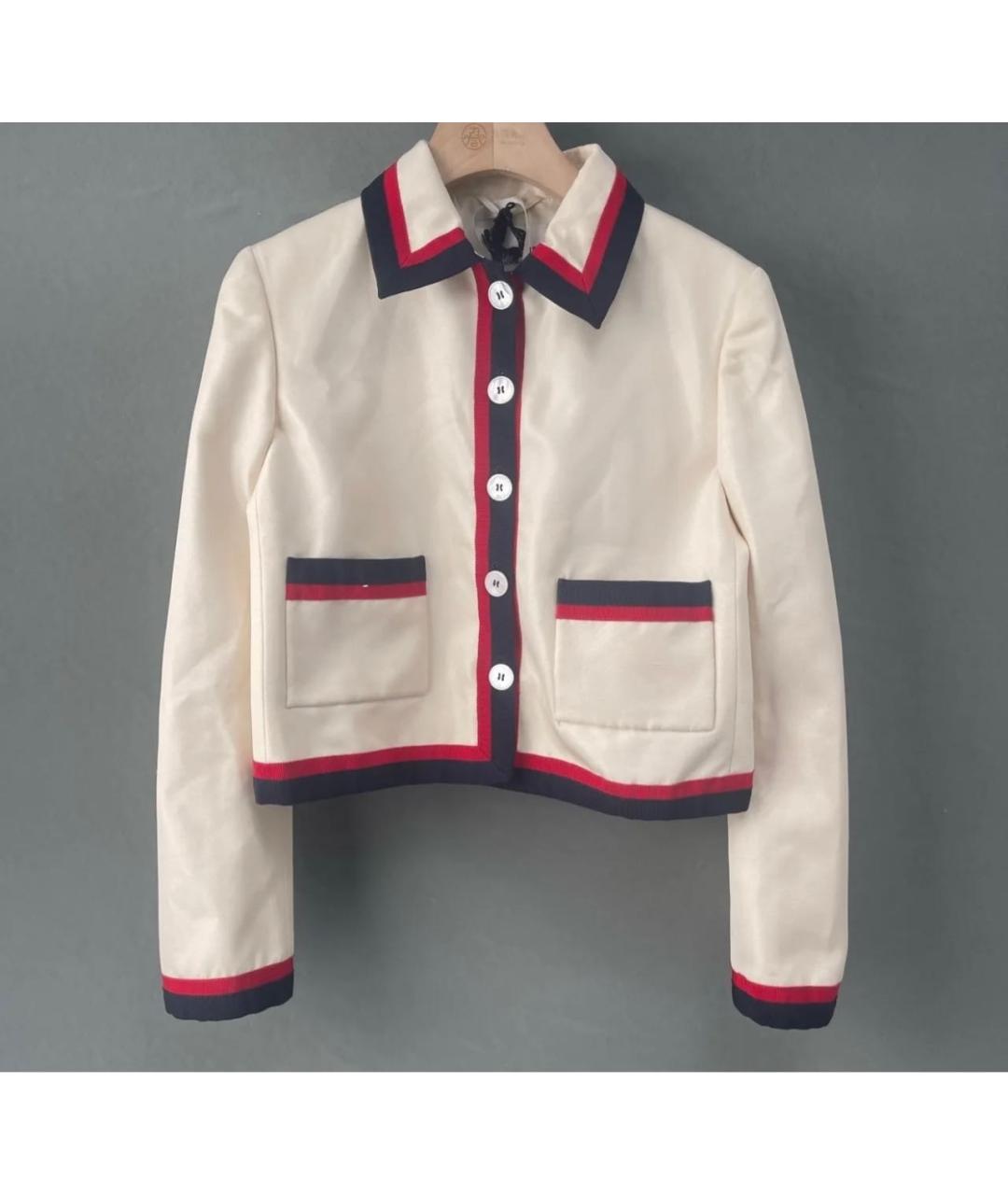 MIU MIU Белый шелковый жакет/пиджак, фото 2