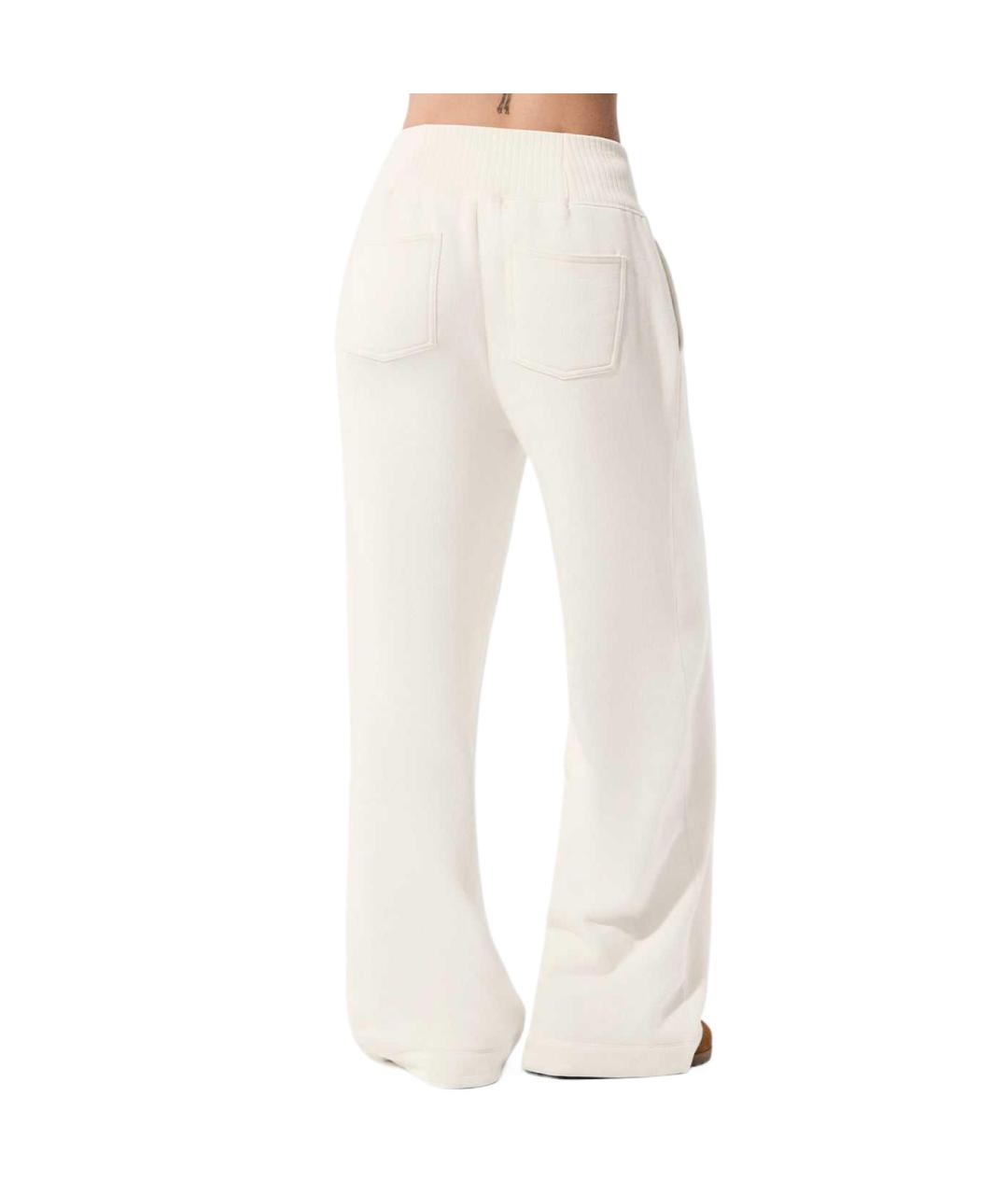 ALO YOGA Белые прямые брюки, фото 4