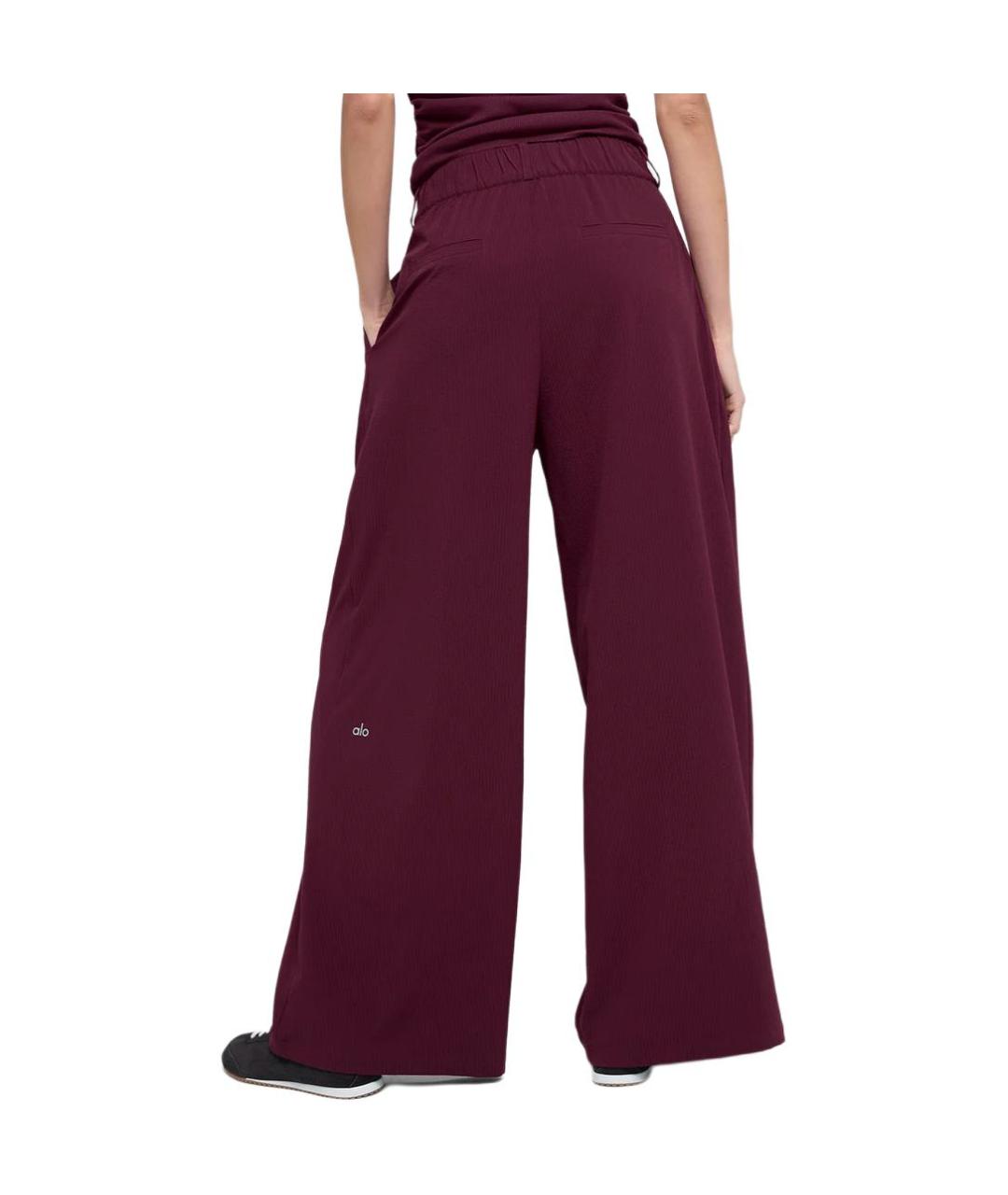 ALO YOGA Бордовые прямые брюки, фото 2