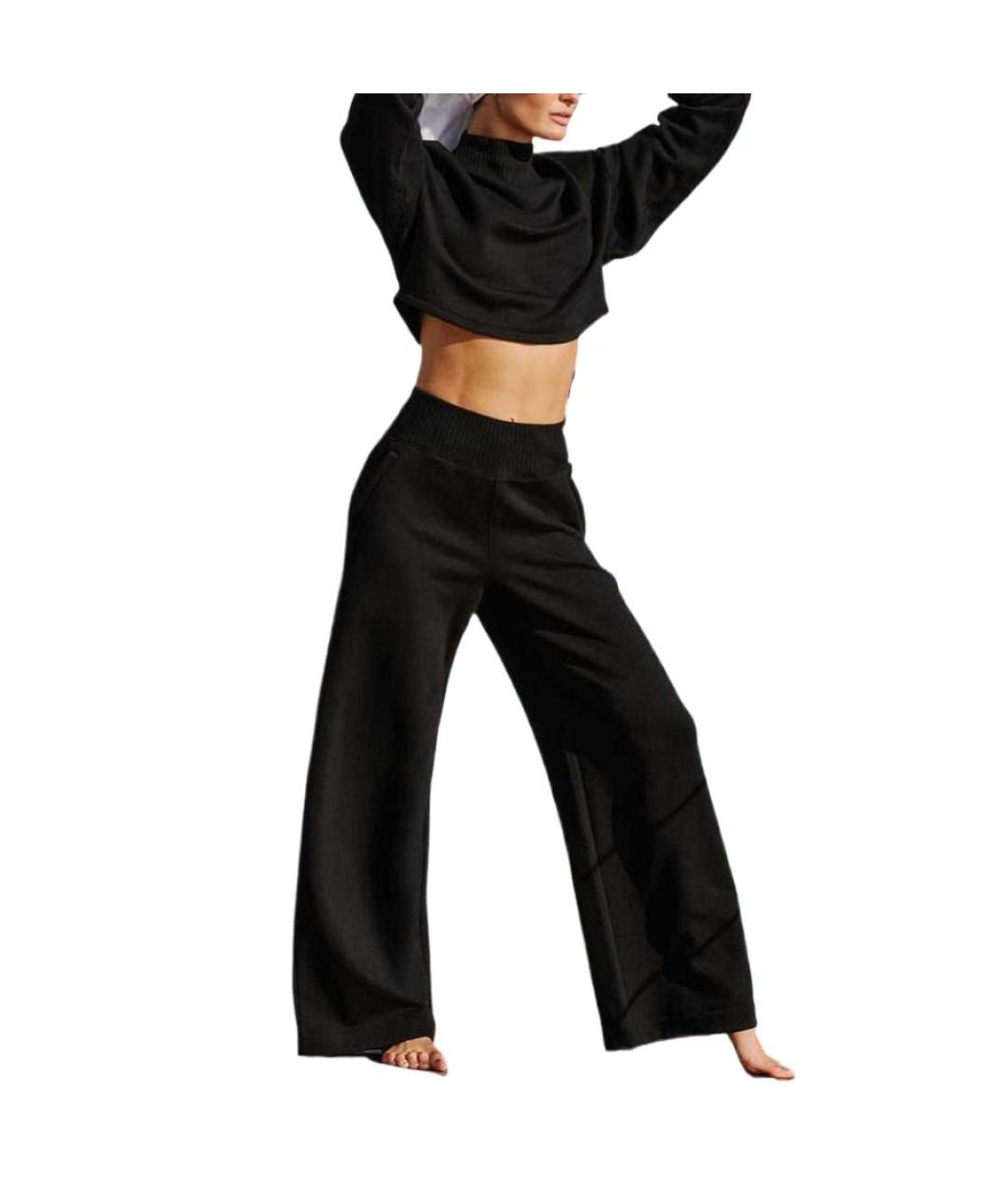 ALO YOGA Черные прямые брюки, фото 3