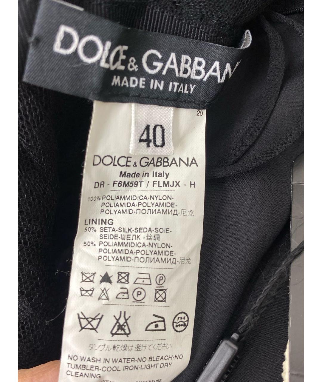 DOLCE&GABBANA Черное полиамидовое коктейльное платье, фото 6