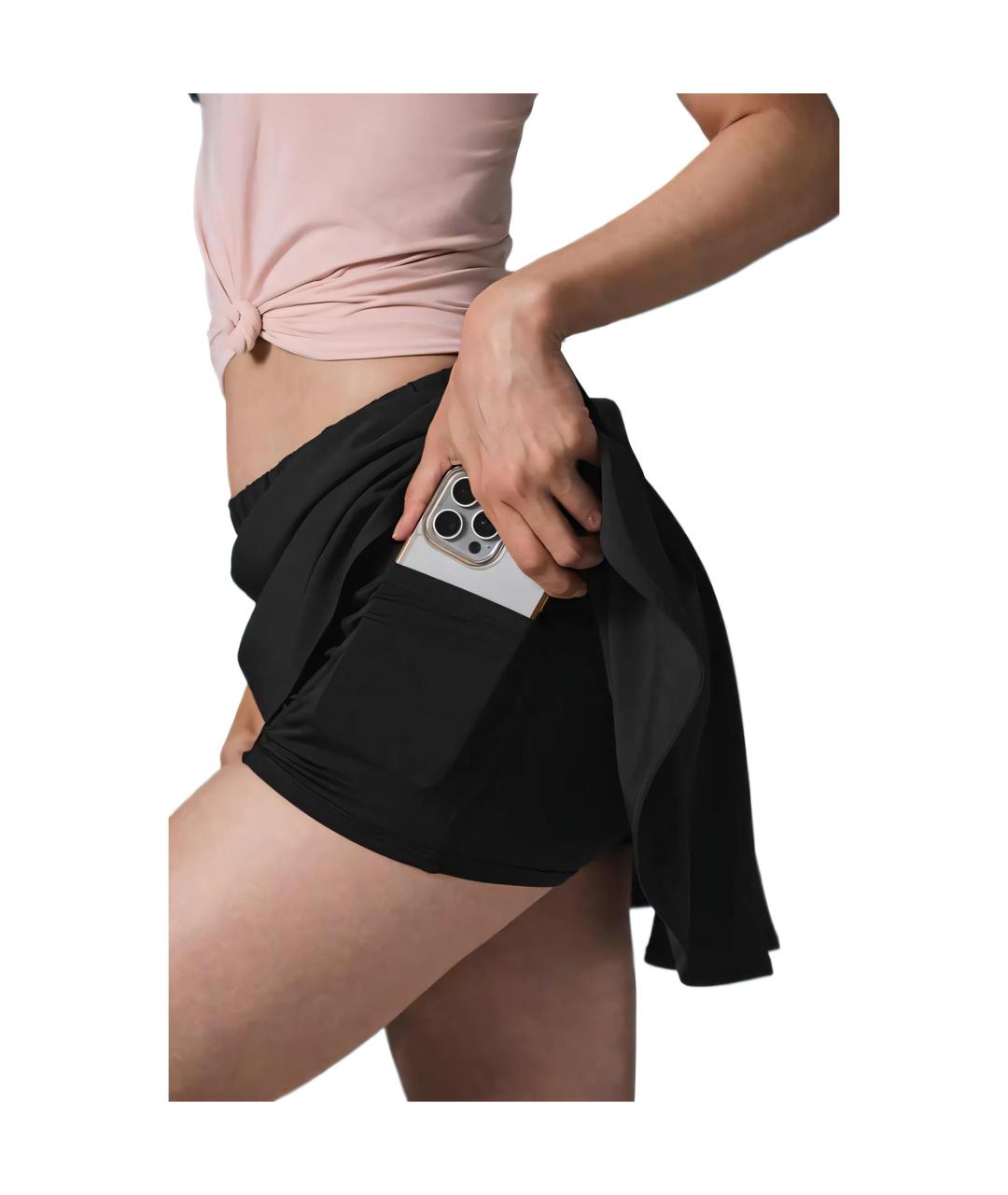 ALO YOGA Черная юбка мини, фото 3