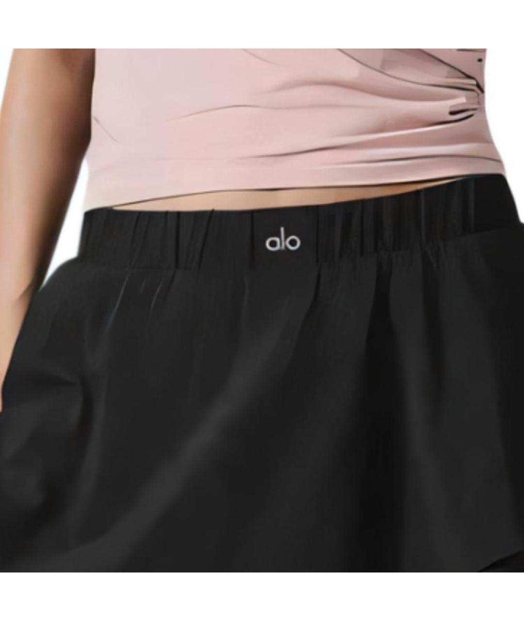 ALO YOGA Черная юбка мини, фото 5