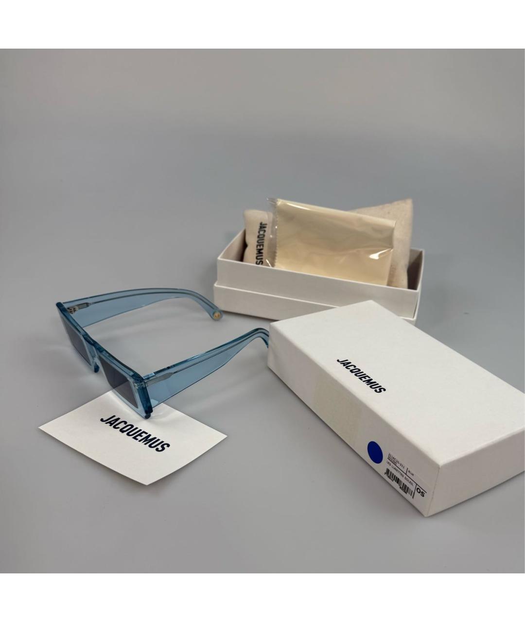 JACQUEMUS Голубые пластиковые солнцезащитные очки, фото 3