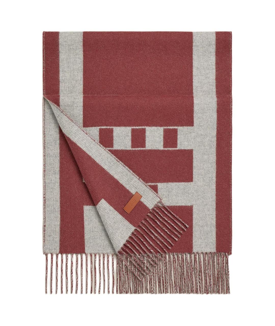 HERMES Красный кашемировый шарф, фото 2