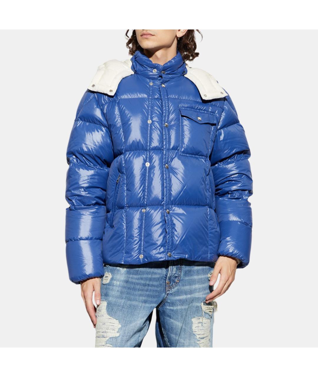 MONCLER Синий пуховик, фото 2