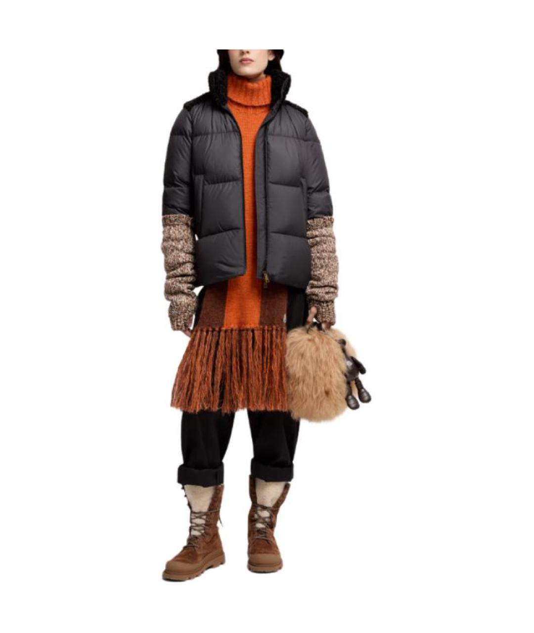 MONCLER Черный пуховик, фото 2