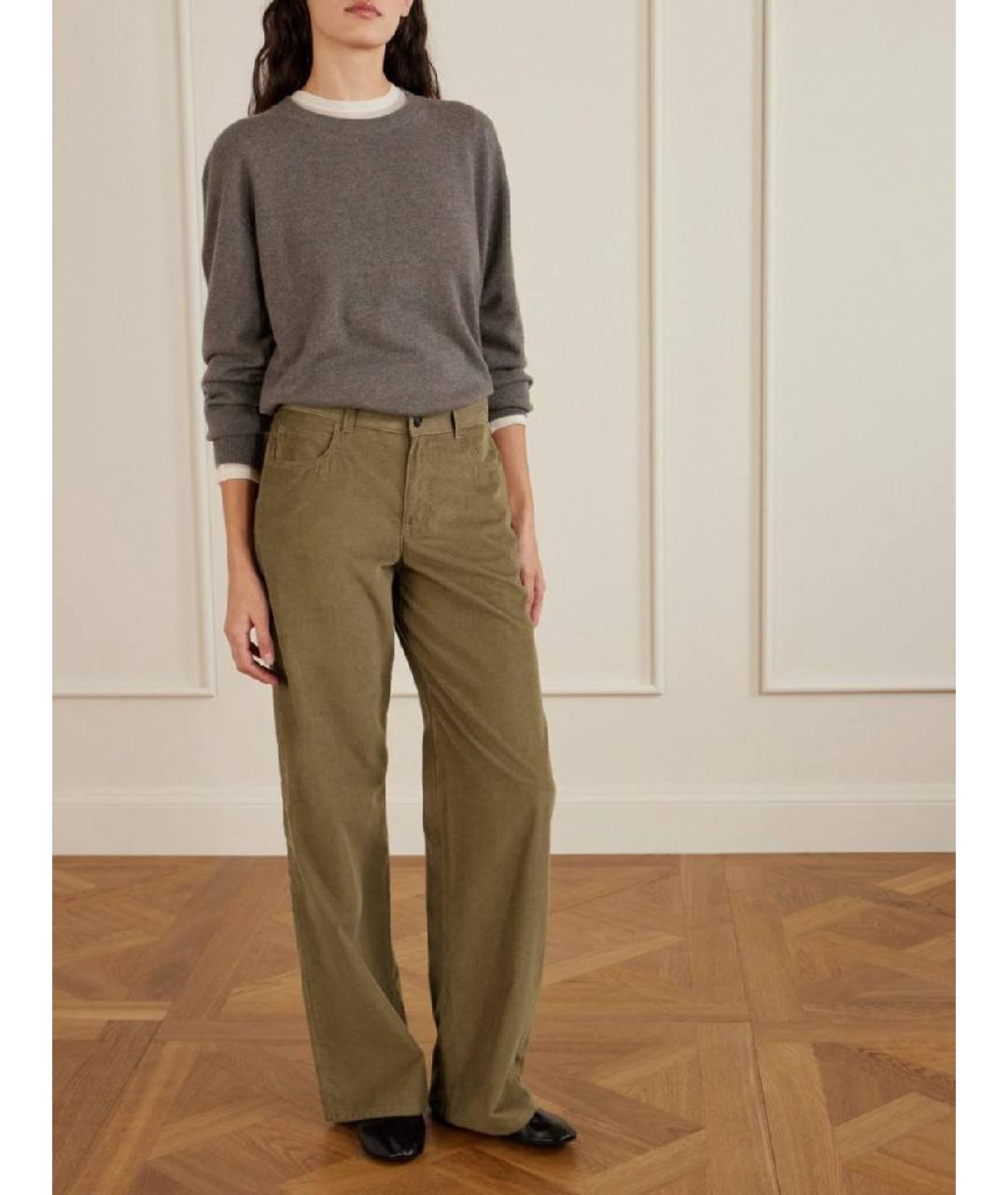 THE ROW Бежевые велюровые брюки широкие, фото 2