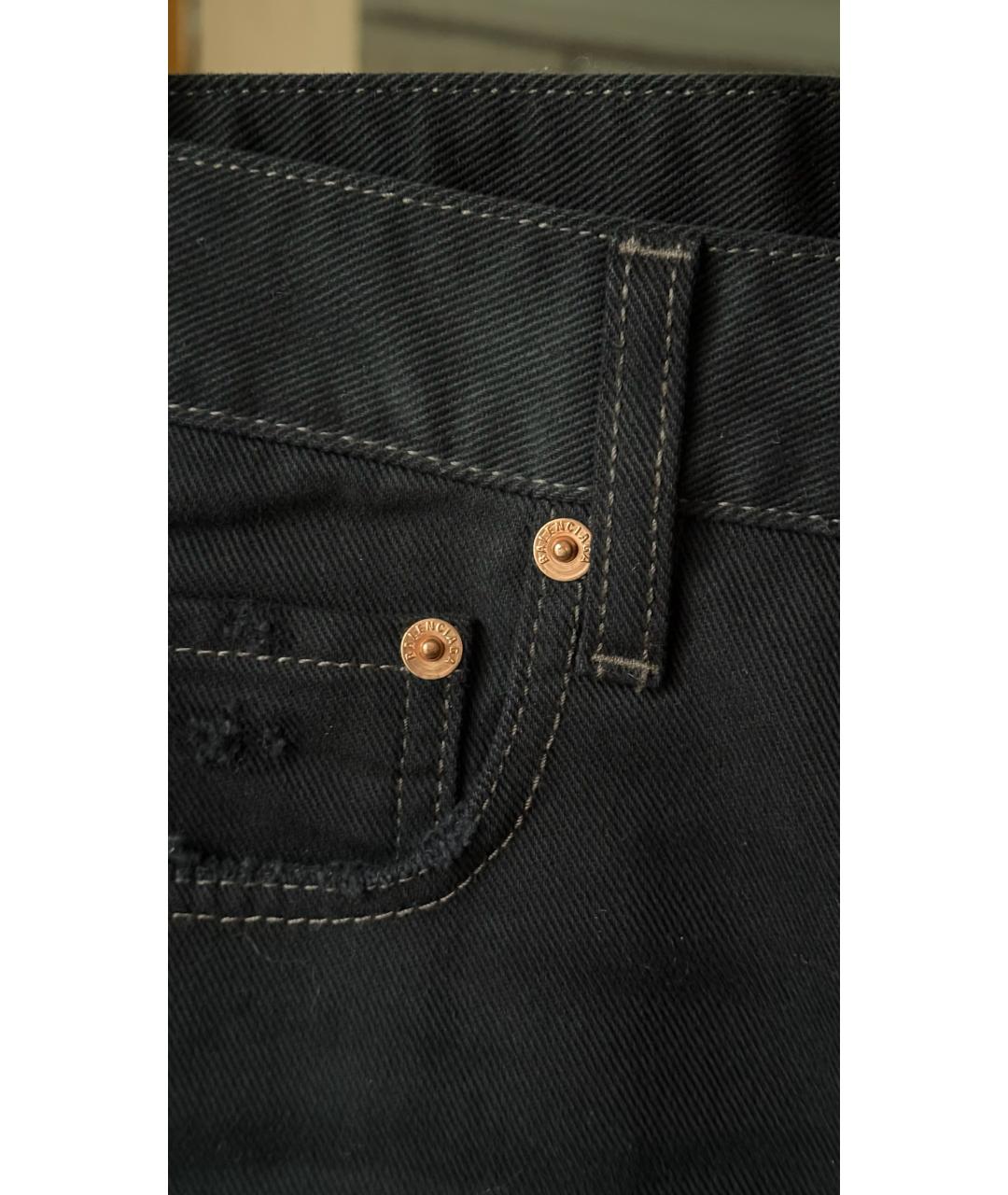 BALENCIAGA Черная деним юбка миди, фото 4