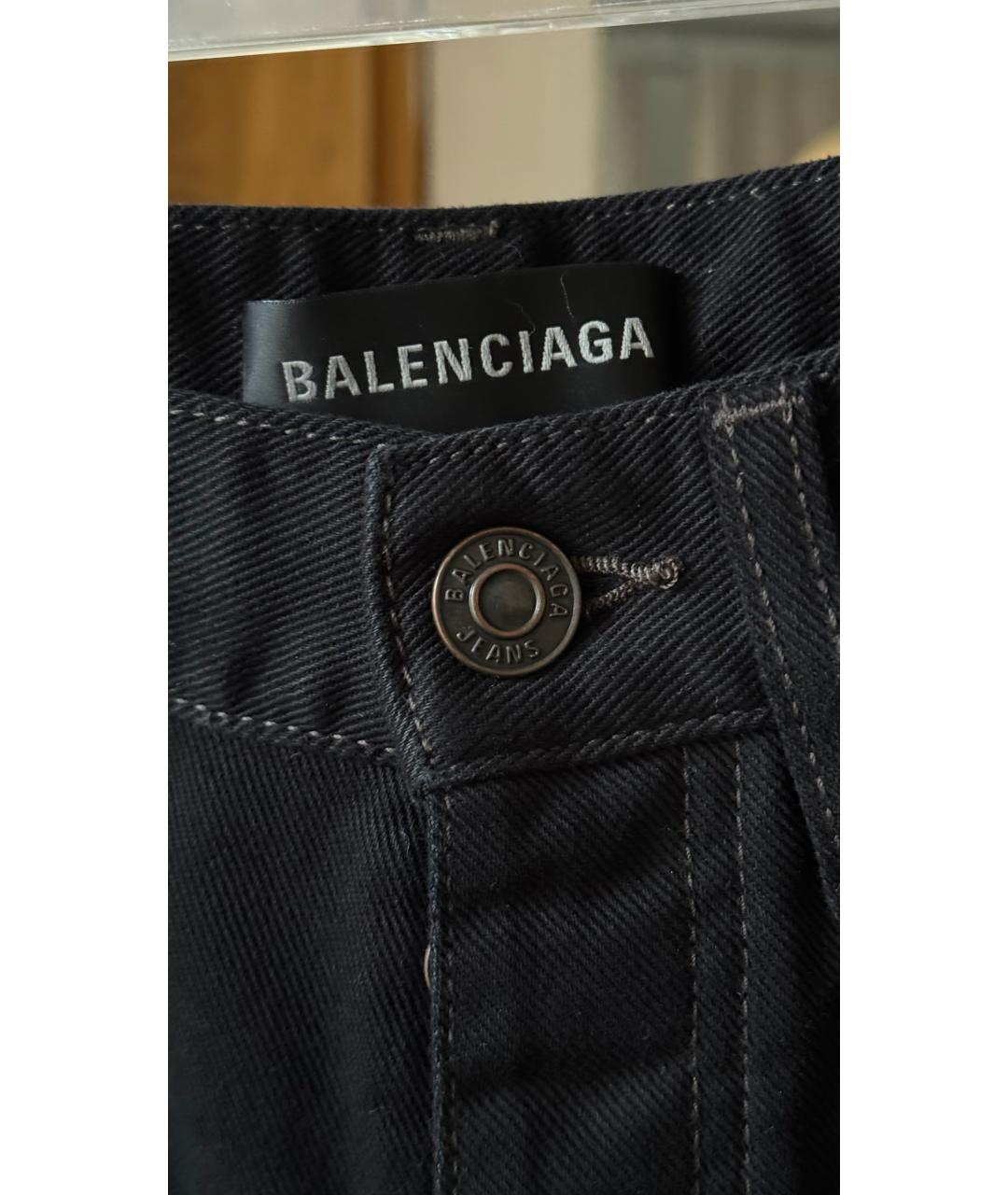 BALENCIAGA Черная деним юбка миди, фото 3