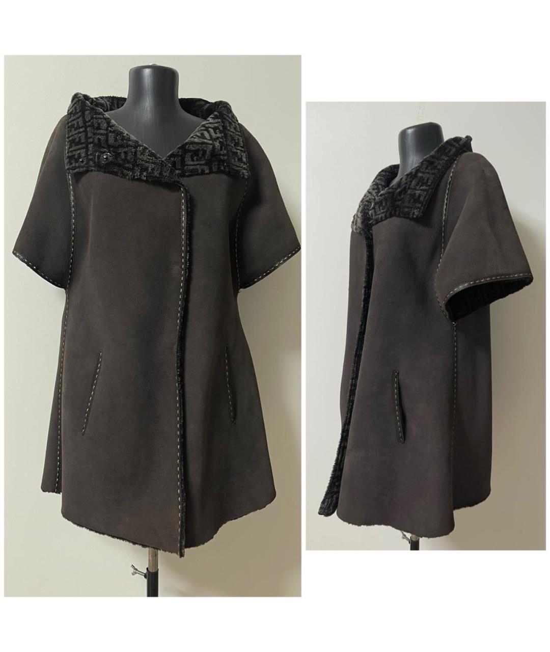 FENDI Коричневая меховая дубленка, фото 6