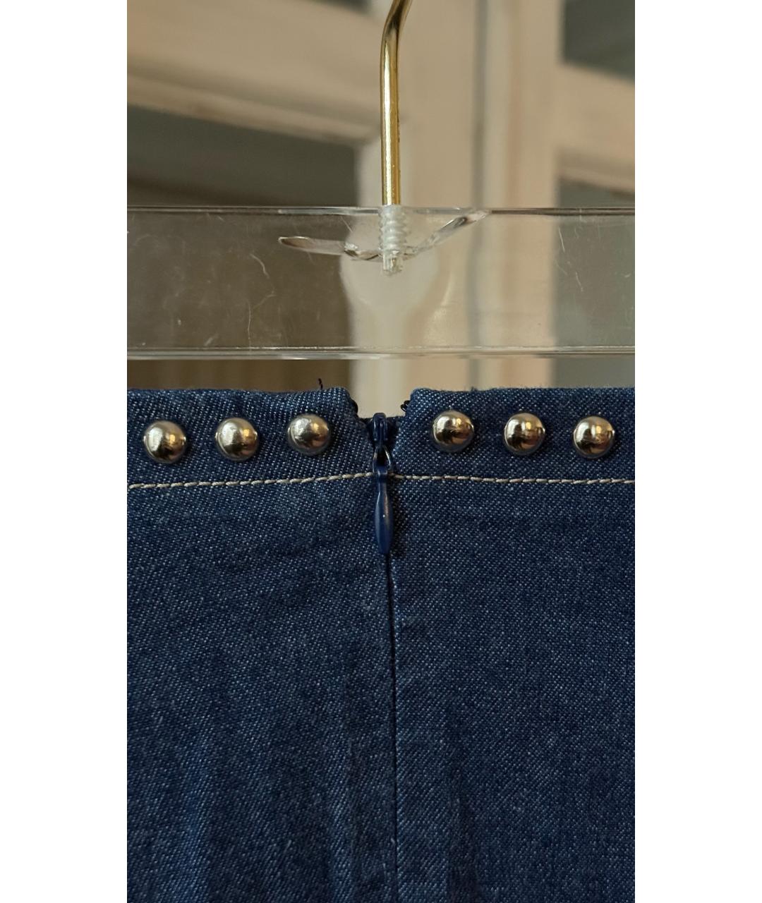 DOLCE&GABBANA Синяя деним юбка миди, фото 3