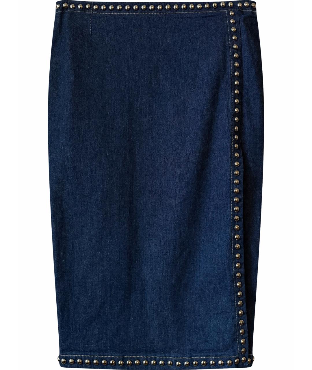 DOLCE&GABBANA Синяя деним юбка миди, фото 1