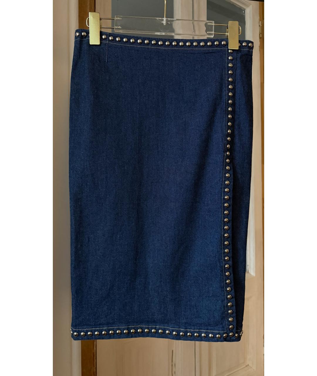 DOLCE&GABBANA Синяя деним юбка миди, фото 6