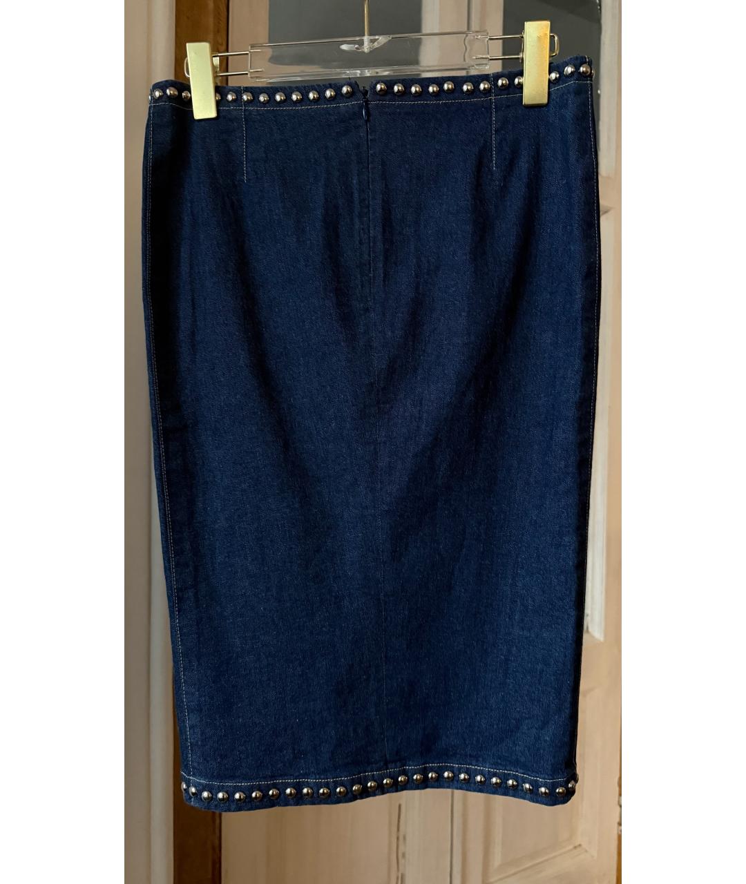 DOLCE&GABBANA Синяя деним юбка миди, фото 2