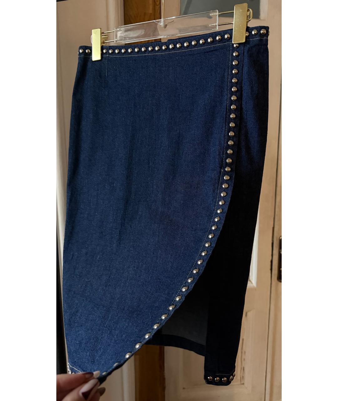 DOLCE&GABBANA Синяя деним юбка миди, фото 5