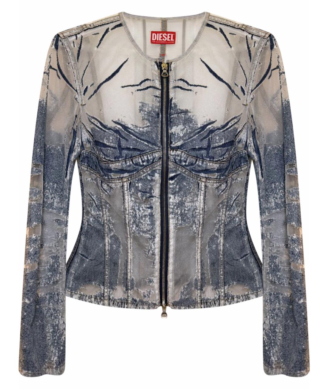 DIESEL Голубой деним жакет/пиджак, фото 1