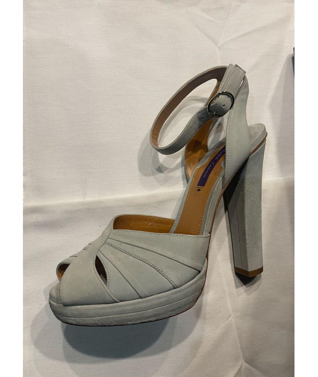 RALPH LAUREN Серые замшевые босоножки, фото 2