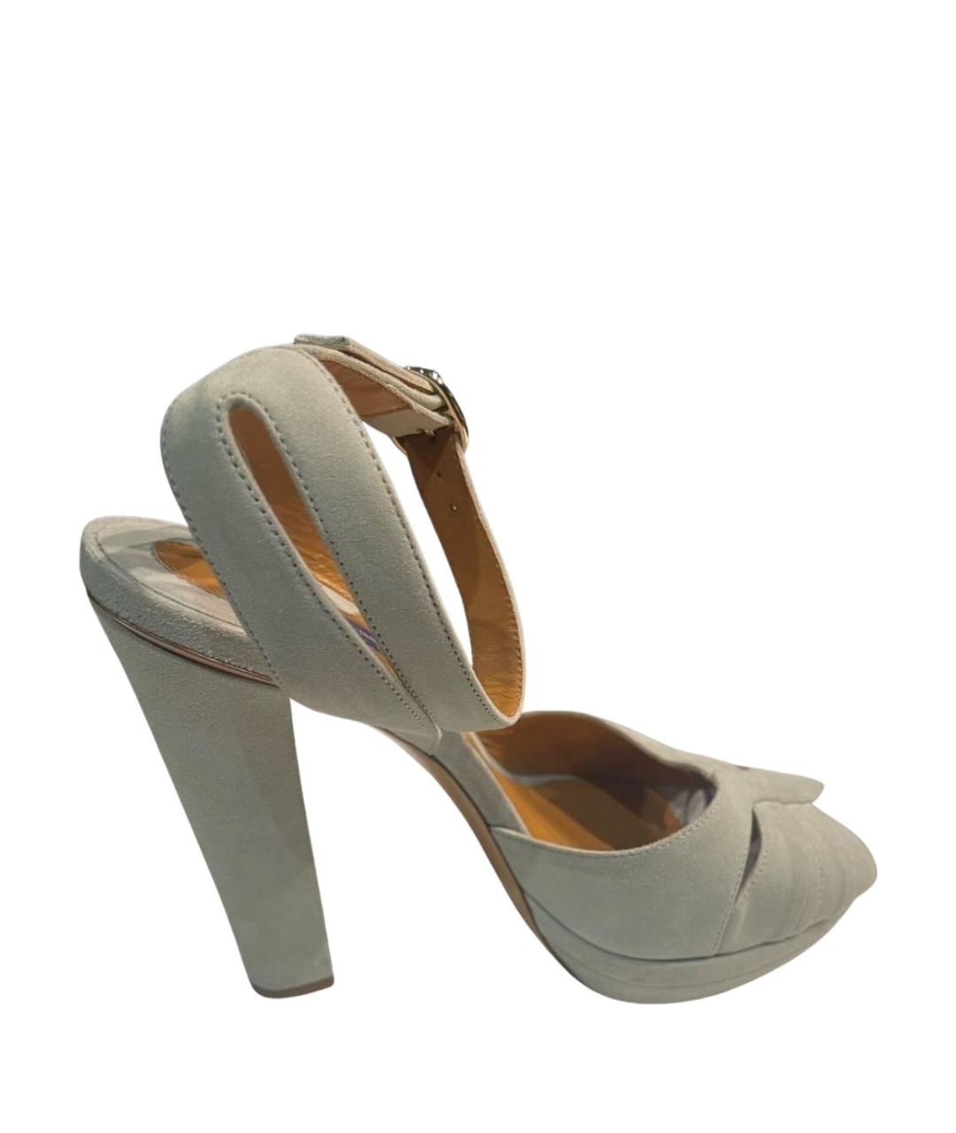 RALPH LAUREN Серые замшевые босоножки, фото 1