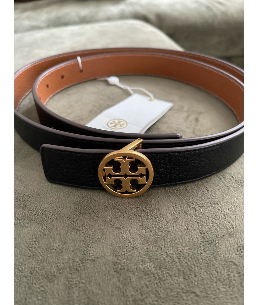 TORY BURCH Черный кожаный ремень, фото 4