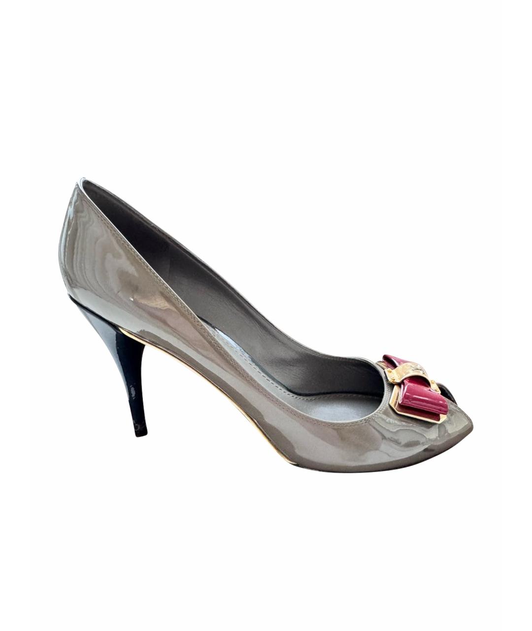 LOUIS VUITTON Серые туфли из лакированной кожи, фото 1